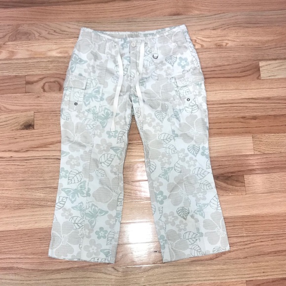 LIMITED TOO GIRLS FLORAL CAPRIS PANTS 14 - Picture 2 of 7